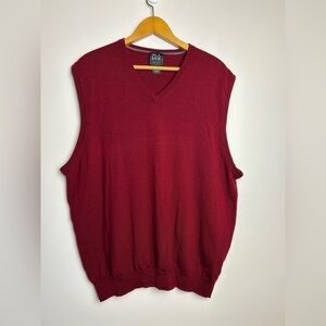 Jos.A.Bank Traveler Washable‎ Merino Wool Vest Men 2XL V-Neck Preppy old money